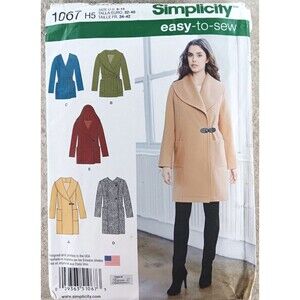 Simplicity 1067 EASY Wrap Jacket or Side Button Coat Pattern Size 6-14